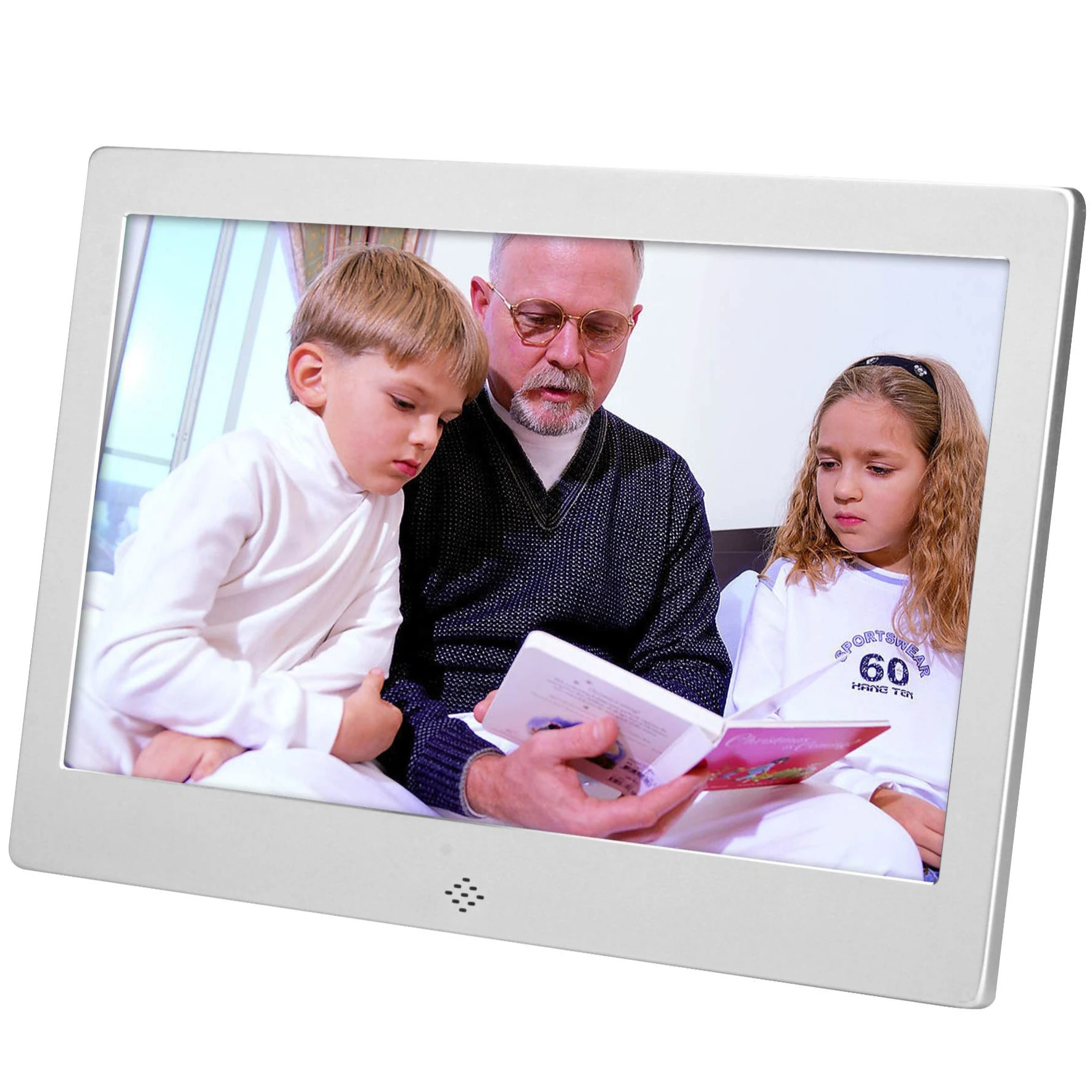 High Quality Elegant OEM 10 Inches Metal Digital Photo Frame, Wall Mountable, Video Clip Playing, Slideshow