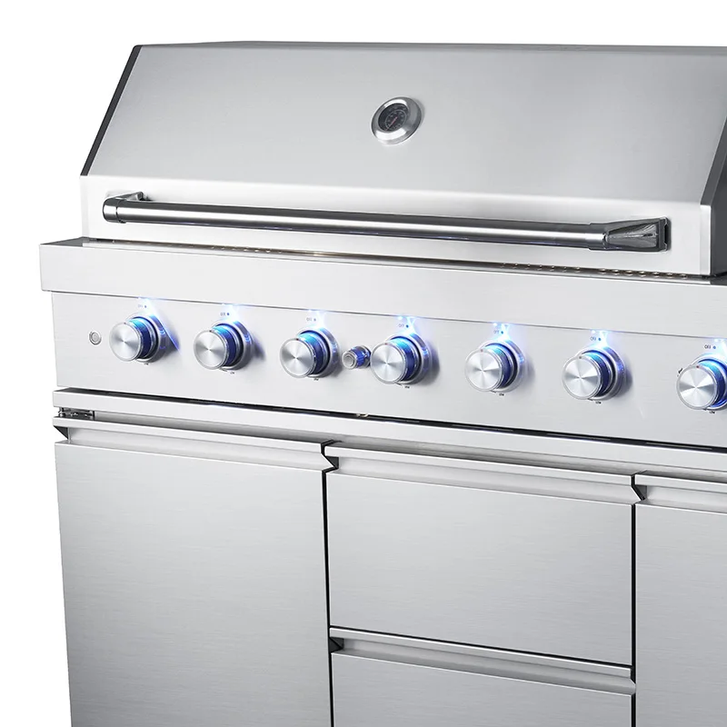 Outdoor Garden High End Stainless Steel 7 Burners Gas Grill Barbecue Grill Machine BBQ