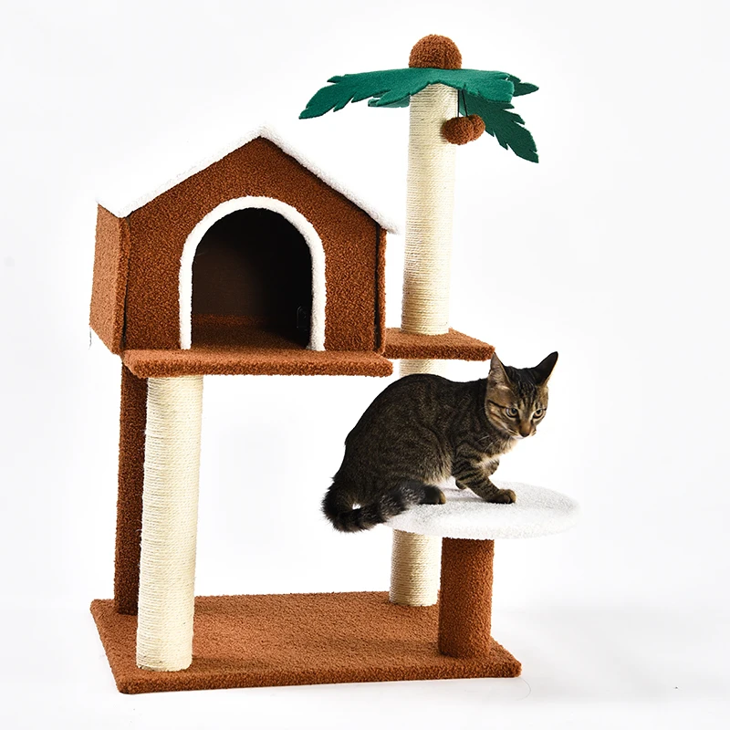 Wholesale Multi-Level With Sisal-Covered Scratching Posts Padded Platform Pet House For Large Cats Cat Tree