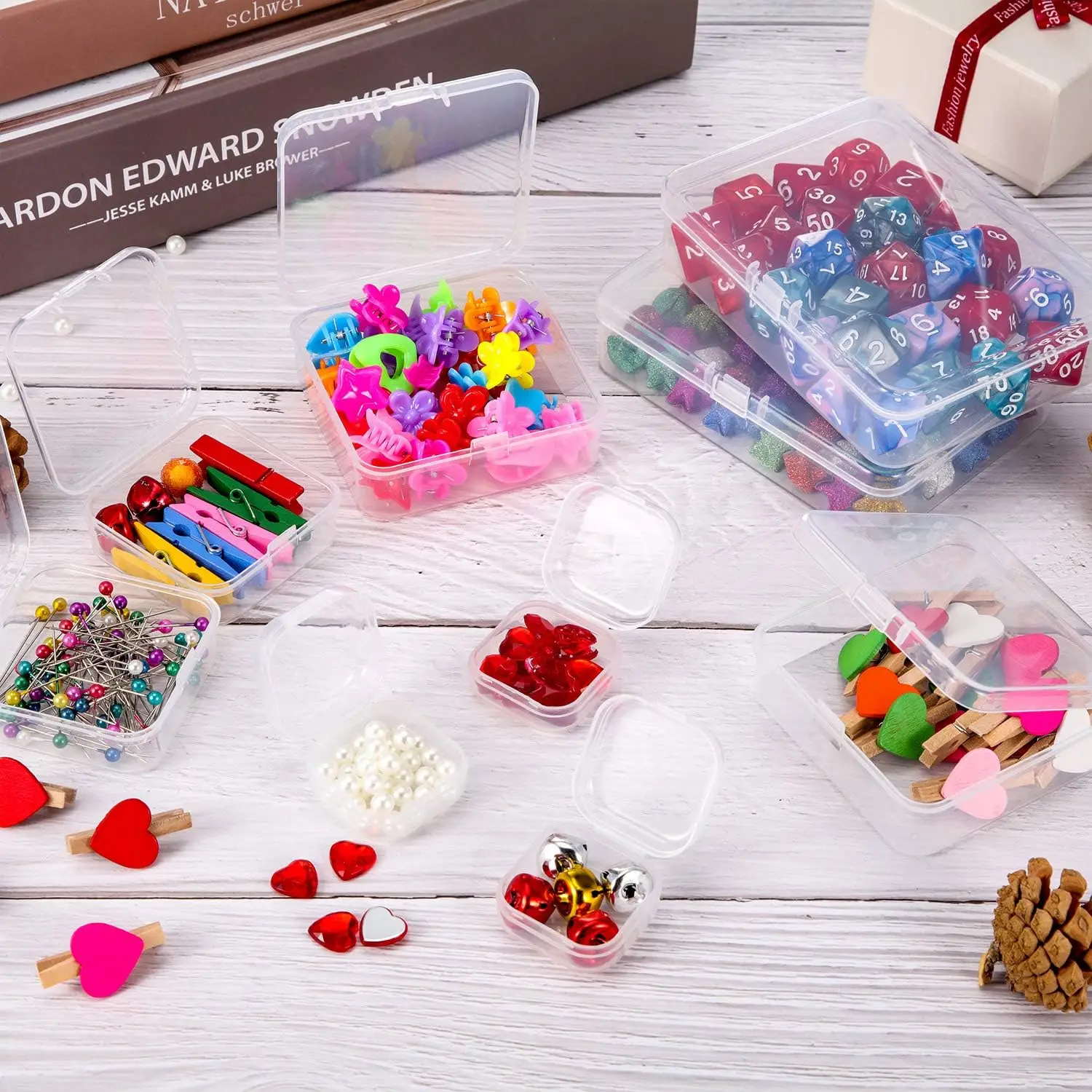 Small Mini Plastic Container Clear PP Packing Gift Box Portable Multi Purpose Transparent Small Plastic Jewelry Storage Box