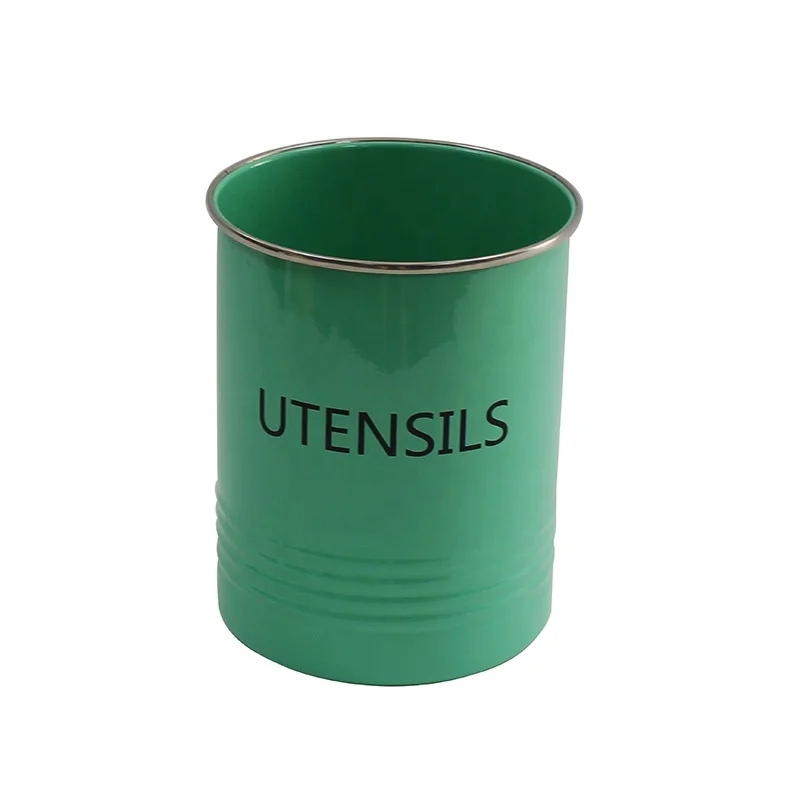 Kitchen goods Modern Farmhouse Kitchen Decor White Galvanized Metal flatware cutlery caddy holder