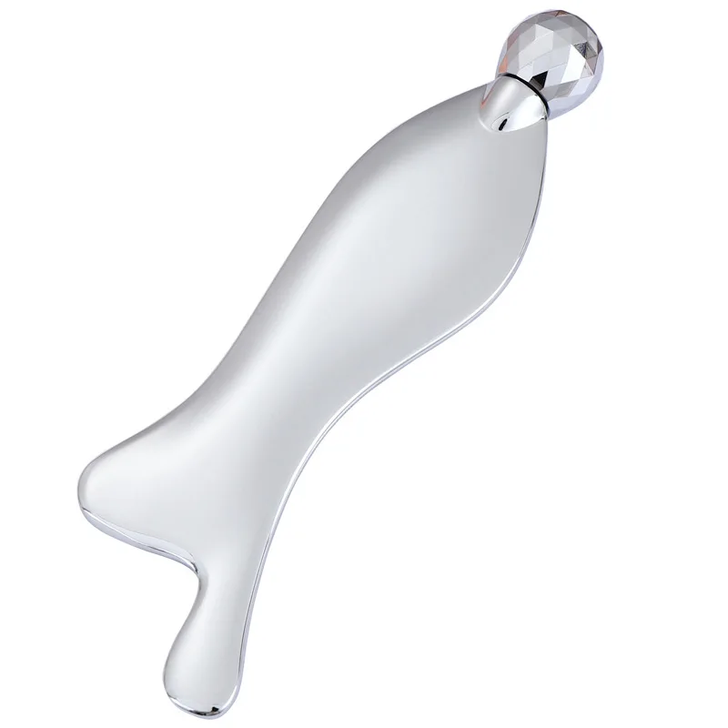 Hot Sale Mermaid Shape Stainless Steel Gua Sha Board Facial Massager Magnetic Therapy Metal Scraping For Lifting Massage