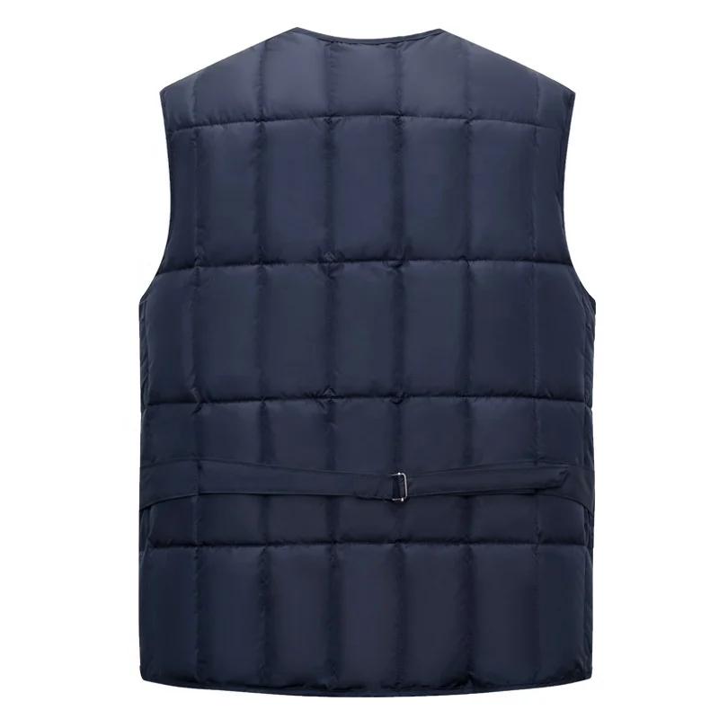 Autumn and Winter Multi Pockets Sleeveless Thick Cotton Waistcoat Zipper Up Plaid Vest for Men