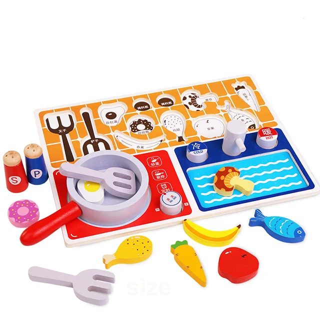 Children play house building block toys baby puzzle early education kitchen gas stove cooking game simulation kitchenware set