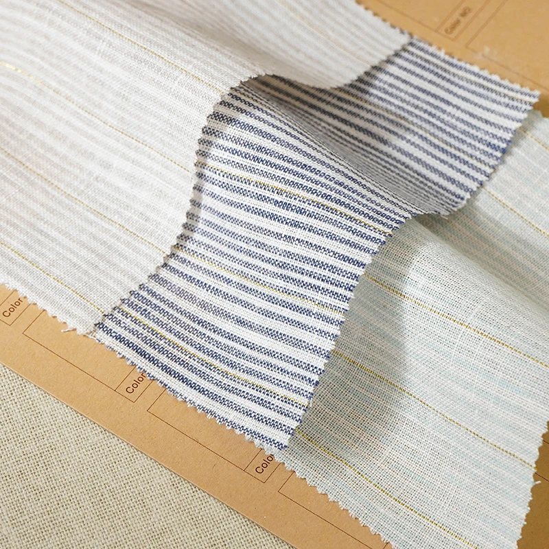 
Breathable comfortable woven yarn dyed stripe 100% hemp fabric for summer 