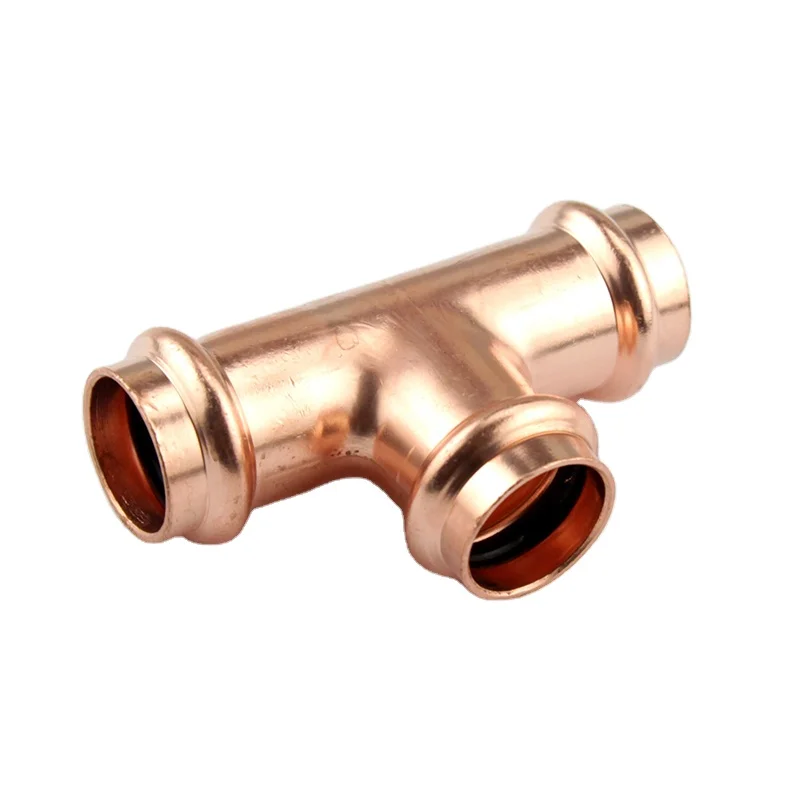 DN15 copper press fitting V-profile plumbing tee AS standard plumbing fittings