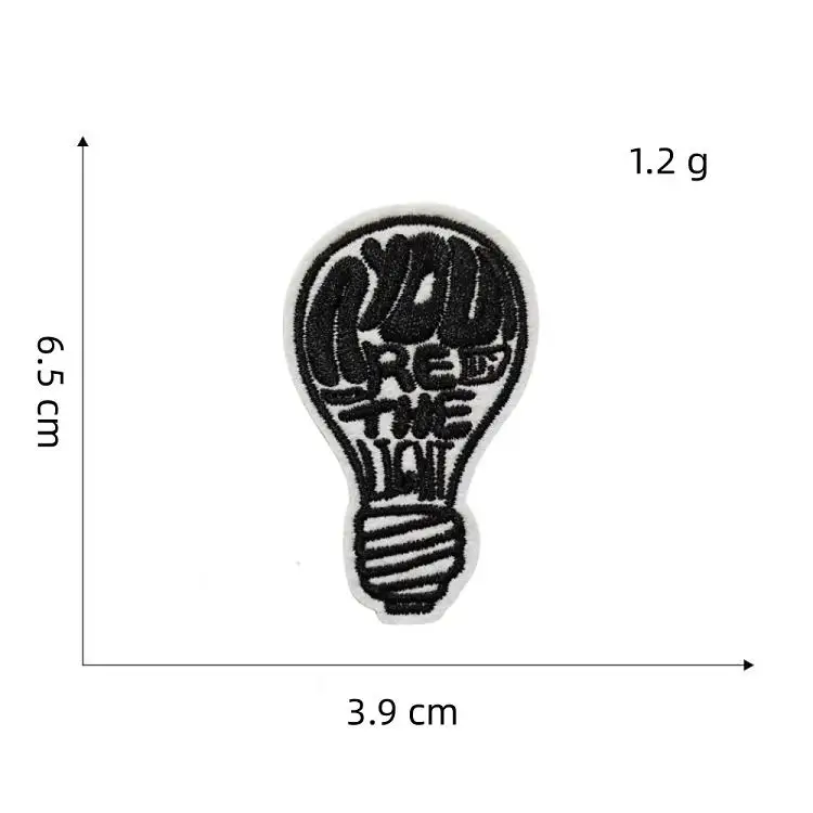 Wholesale custom small animal embroidery patches iron on white and black animal fruit plant patch for garment bags caps DIY