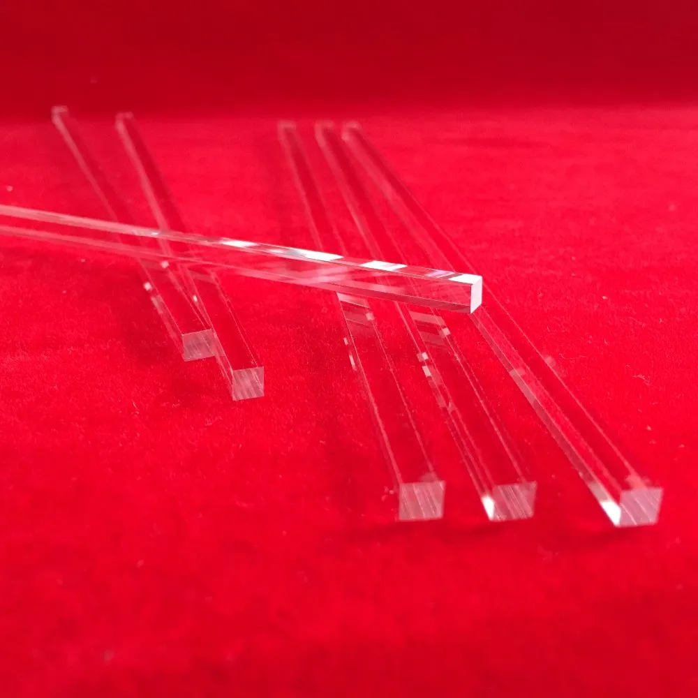 Customize polishing  square light guide clear silica quartz rod