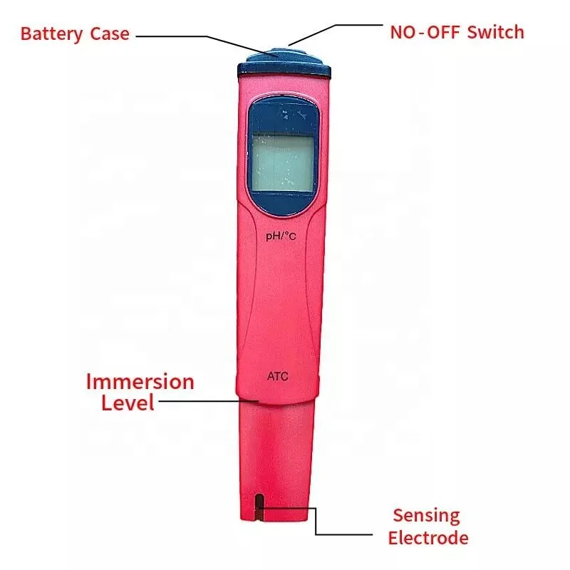 High Accuracy Pen Type PH Meter With Temperature Display water ph mete for swimming pool fish pond