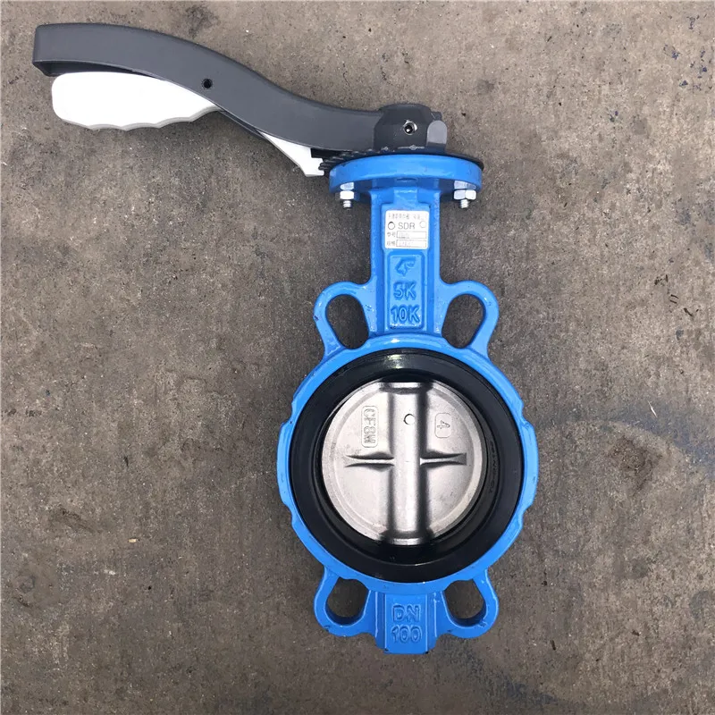 PN10 PN16 Soft seal center line butterfly valve with ductile iron304 board  Aluminum handleto clamp butterfly valve
