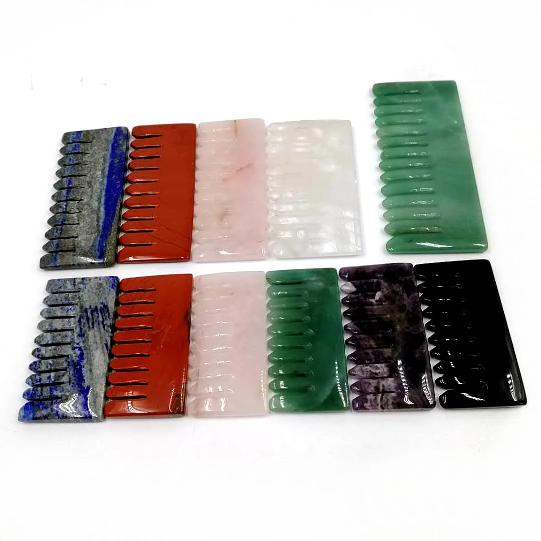 New product natural crystal healing crystal combs rose quartz obsidian crafts for wedding souvenir guests