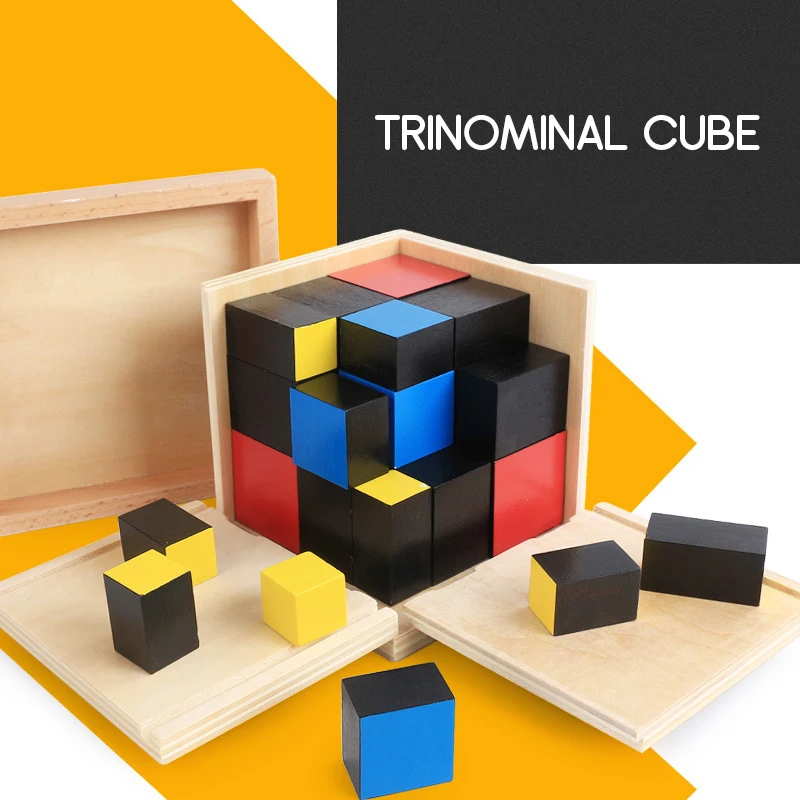 Montessori Kids Mathematic Trinomial Cube Games Children Early Learning Math Trinomial Cubes