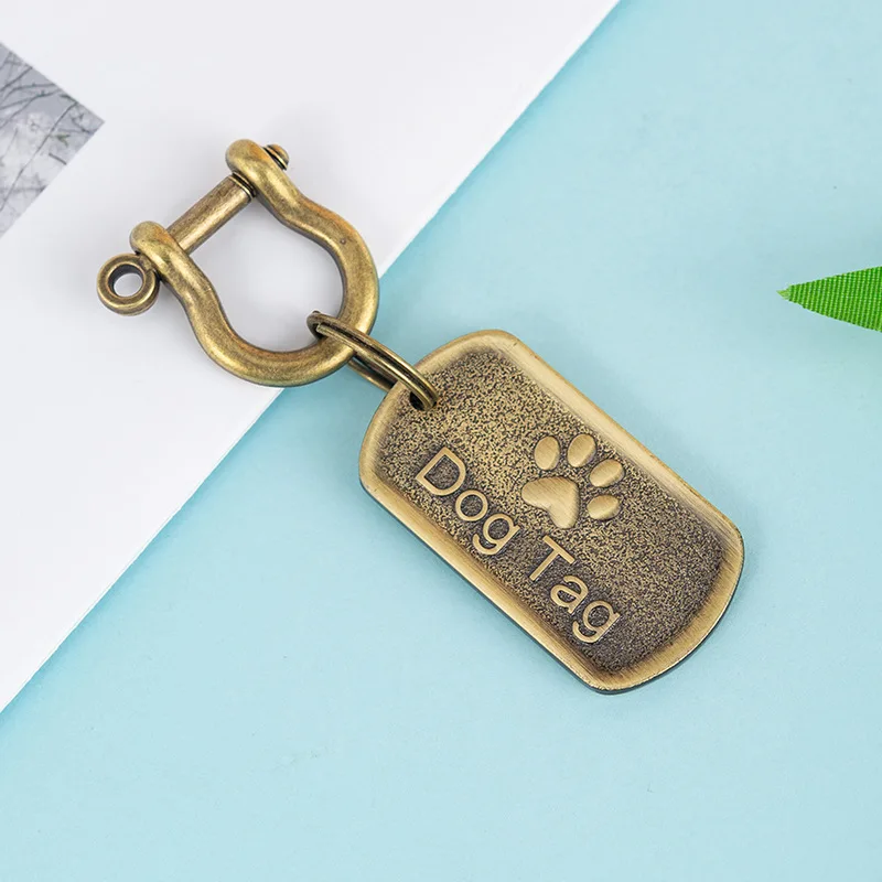 Free sample no moq manufacture double sides design pet paw custom logo dog tag