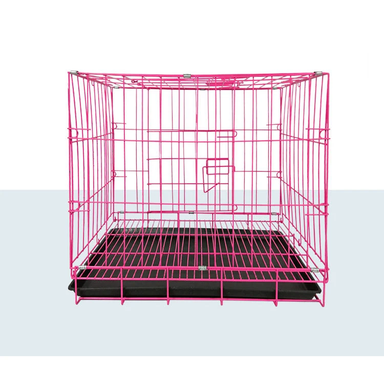 High temperature baking paint  Homes for Pets Dog  Single Door Wire Pet Heavy Duty Cage Folding Metal Cat Crates