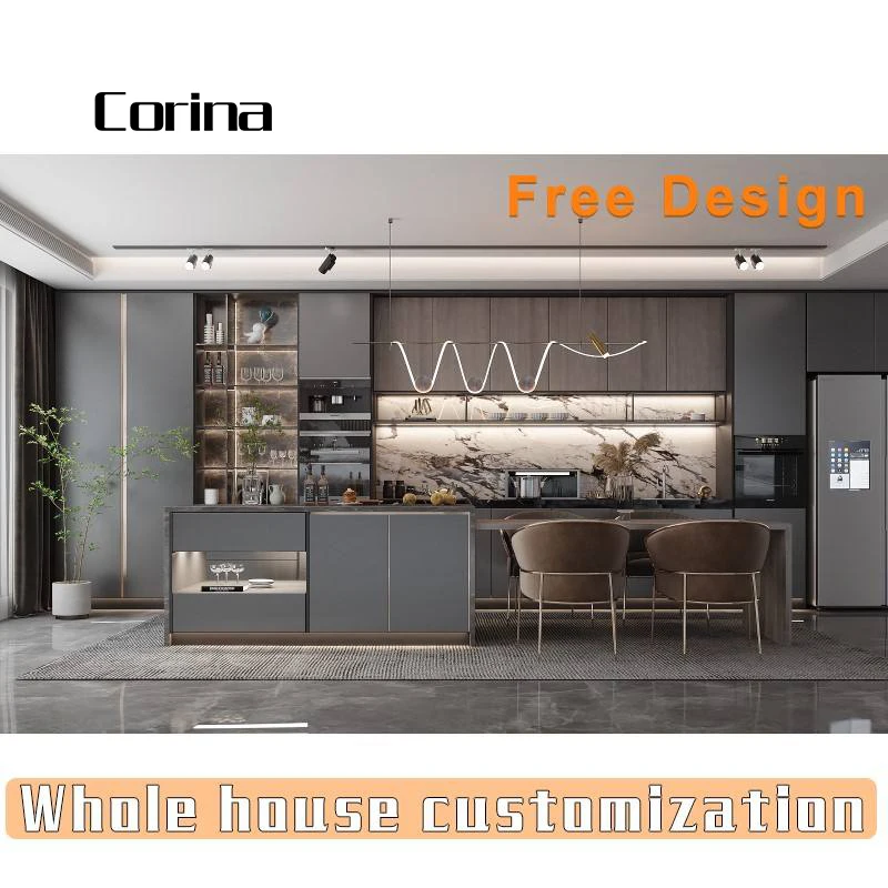 Modern Designs High End Affordable Custom Furniture Used Small Full White L Shaped Melamine Kitchen Cabinets From China