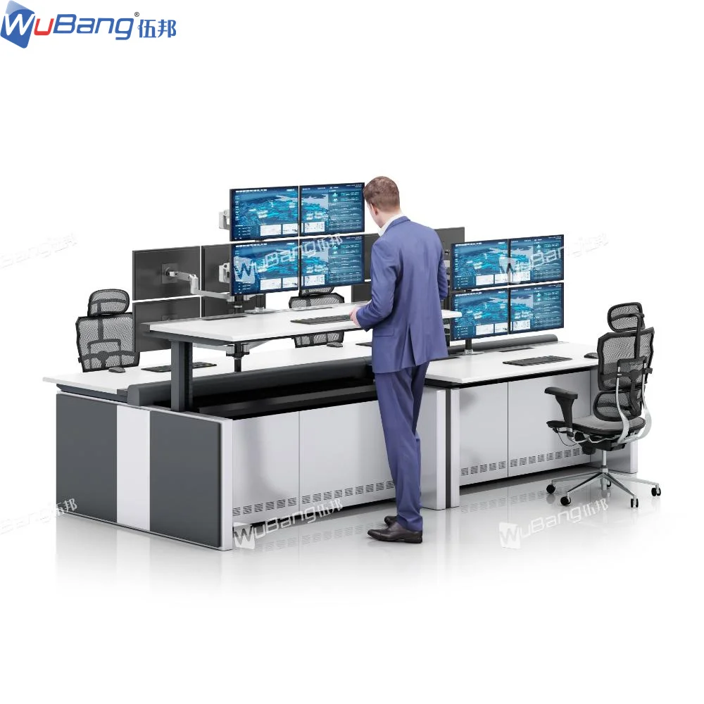 Latest Design Bank Office Furniture Security Control Room Equipment Monitor Operating Ergonomic Workstation Control Room Console