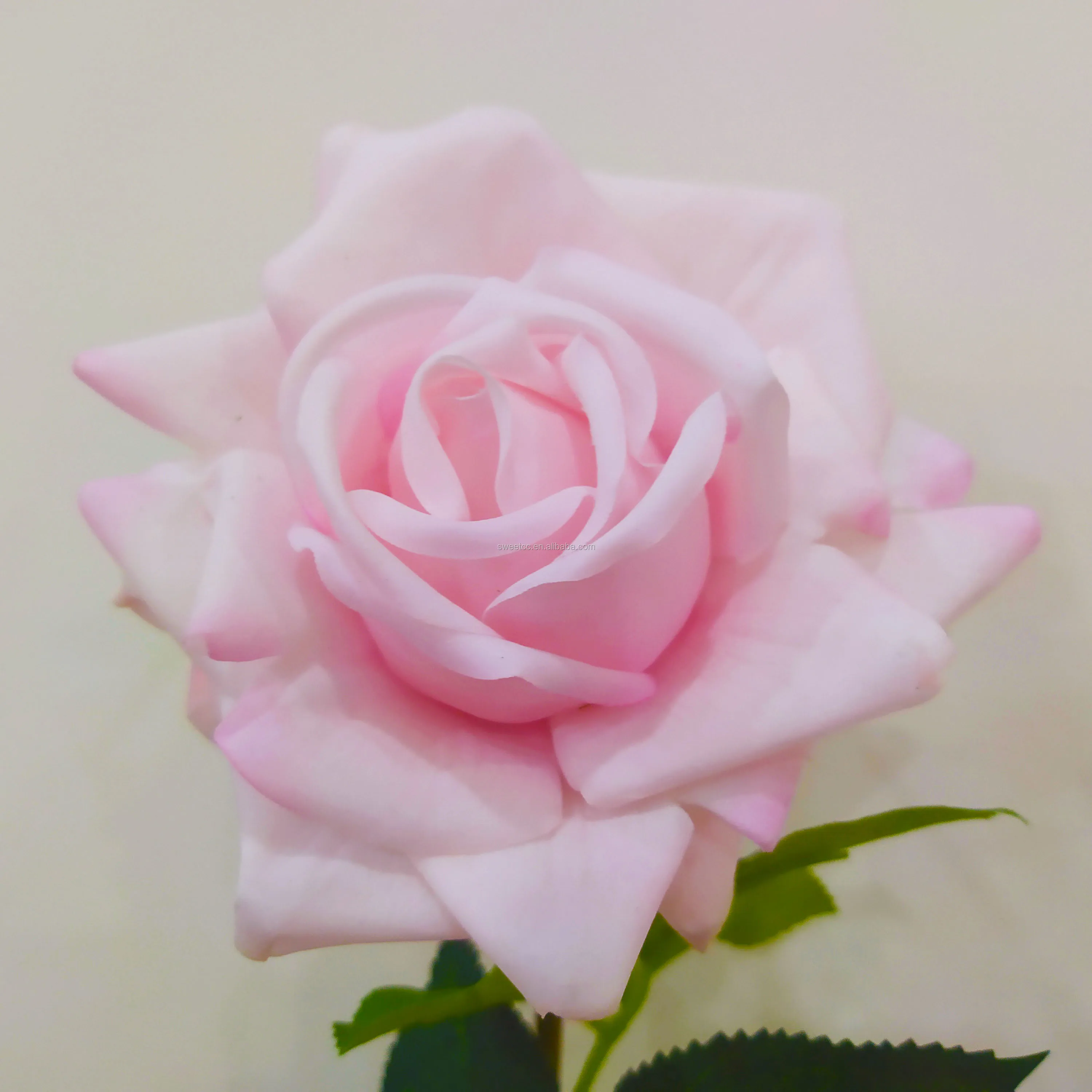 Big Heads Pink color Rose Artificial Flower Real Touch Latex Flower Rose Moisturizing Hand Feeling
