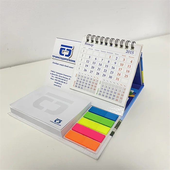 2022 Custom color accepted Wires binding Calendar printing with Notepad special desktop calendar