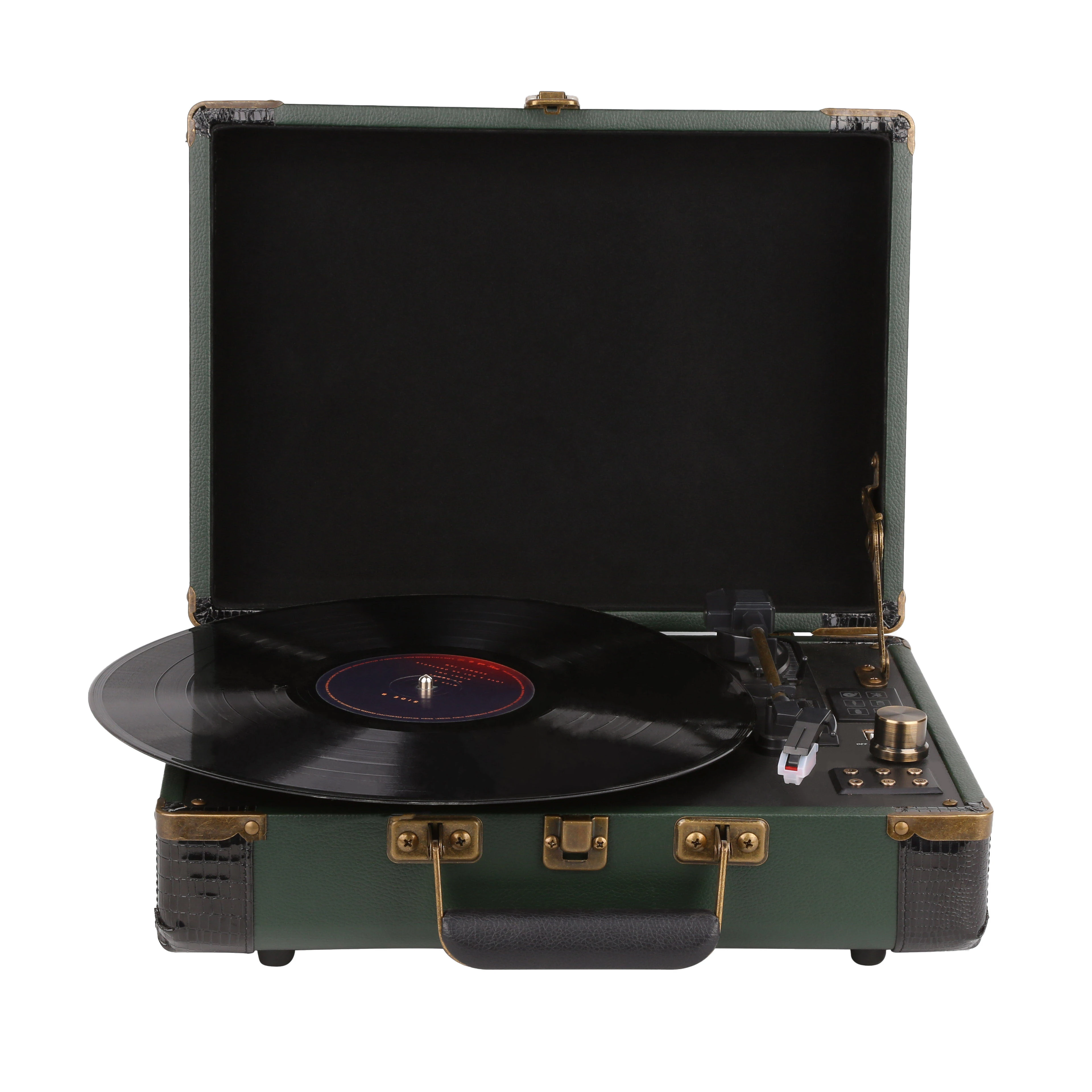 
33/45/78 поворотный стол виниловая пластина BT Встроенная батарея 2700 мАч, встроенный динамик 3 Вт * 2 USB Запись AUX Вход AUX Выход/наушники 