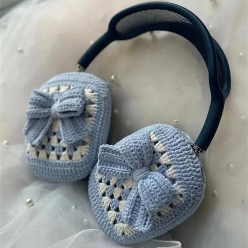 Hot Sale High Quality  Fashion Crochet Headphone Cases  Butterfly Design Crocheted Headphone Cover For AirPods Max