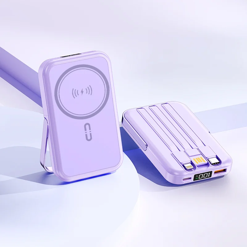 5000 Mah 12v Mobile Phone Fast Charging Type C Power Bank With Digital Display Built In Cables Magnetic Wireless Small Powerbank