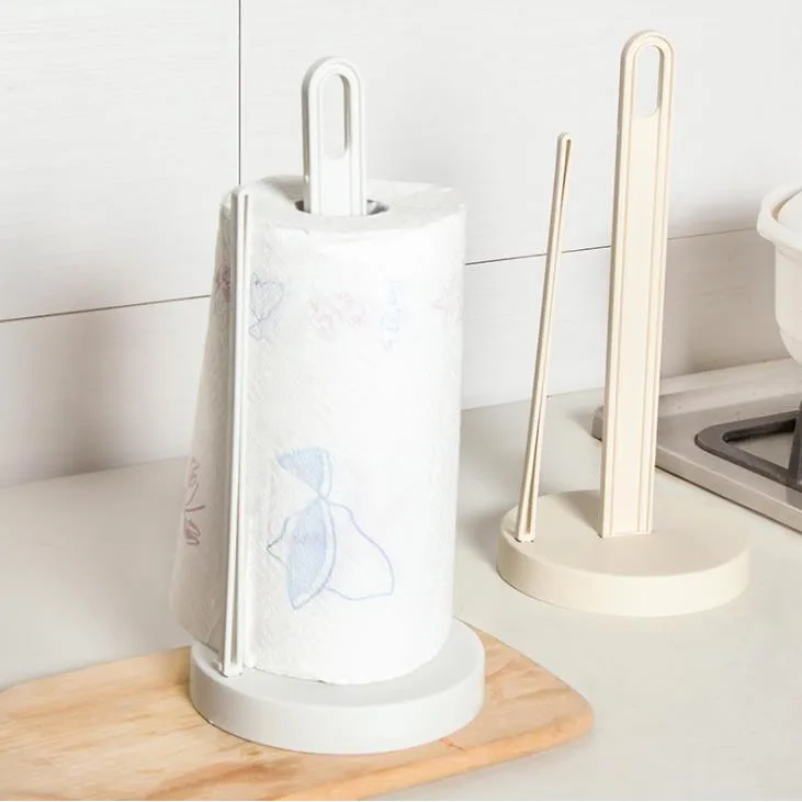 Vertical Roll Holder Paper Napkin Shelf Desktop Punch Paper Towel Storage Holders For Kitchen Tissue Storage Rack