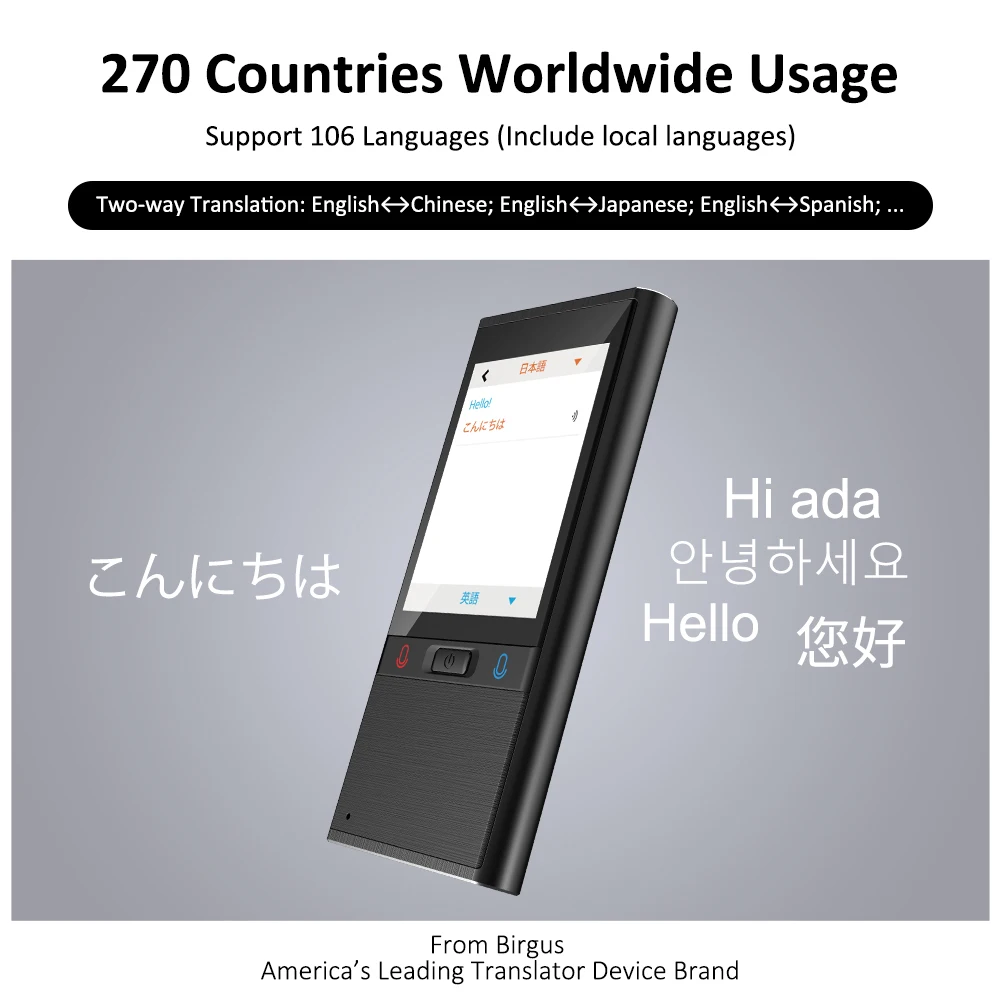 Smart T9 Multi-language Online Translator Voice English Chinese thai japanese Translation for Business Trip
