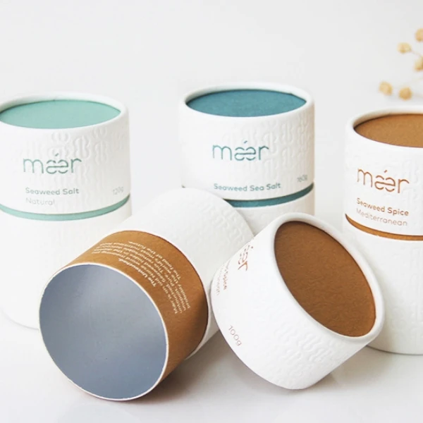 500g Kraft Paper Cardboard Nutrition Powder Canister Superfood Supplement Tea Packaging Food Paper Tube With Easy-peel off Lid