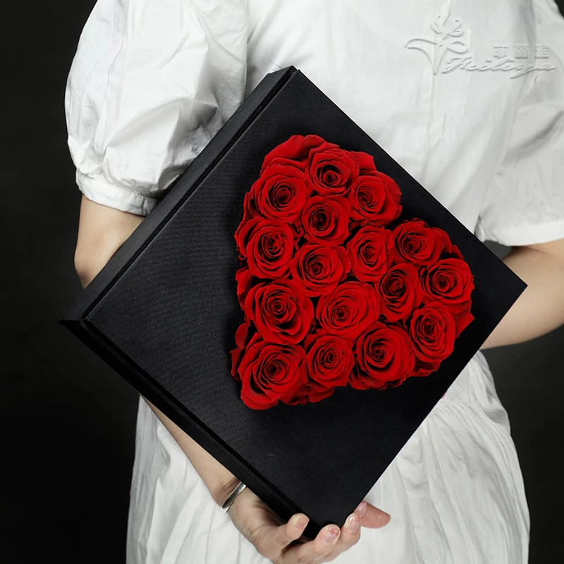 EVERY LOVE Hat Box Rose Bouquet Designer Inspired Box with Real Roses last a year Flower Arrangement for Valentines day gift