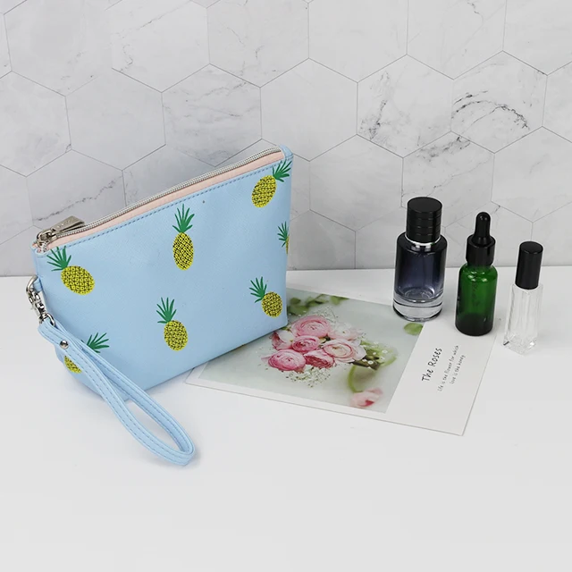 Custom Logo Cosmetic Brush Holder Portable Fruit Pattern Makeup Travel Bag For Women