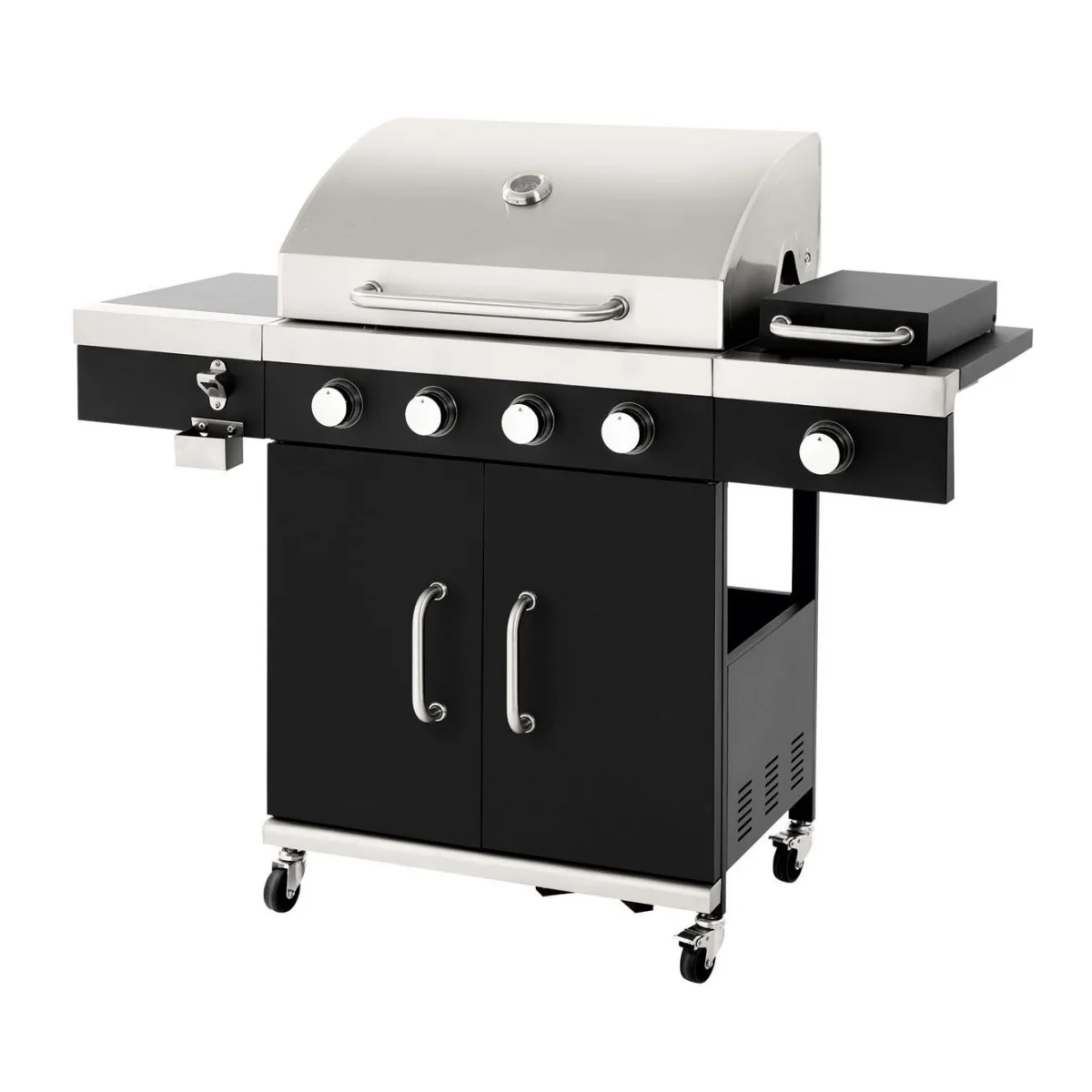Stainless Steel BBQ Grill 5 Burners Cart Style Patio Garden Picnic Backyard Barbecue Grill Propane Gas Grill