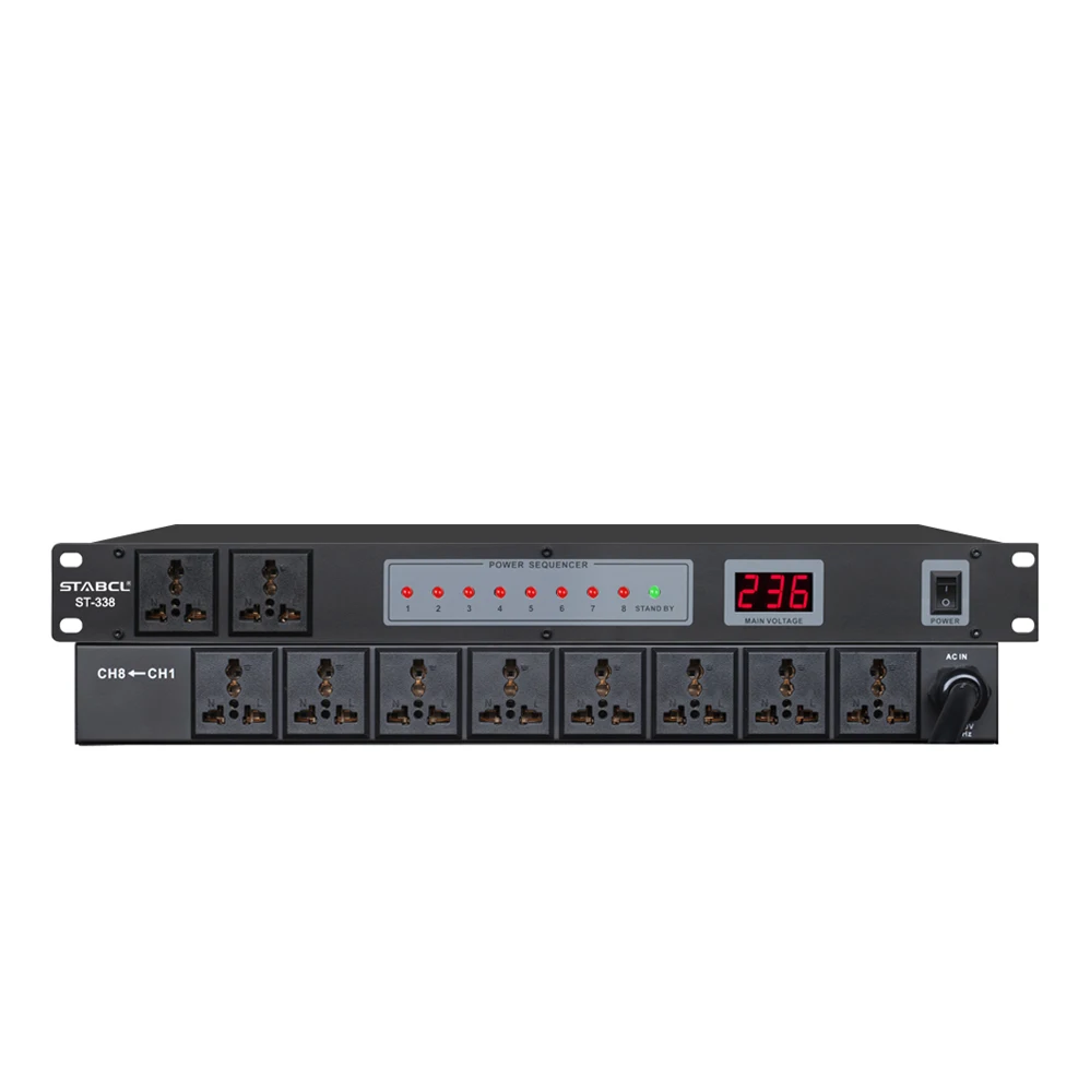 STABCL  ST-338 Professional Power Supply Intelligent 8 Channel Power Supply Sequencer With Voltage Display