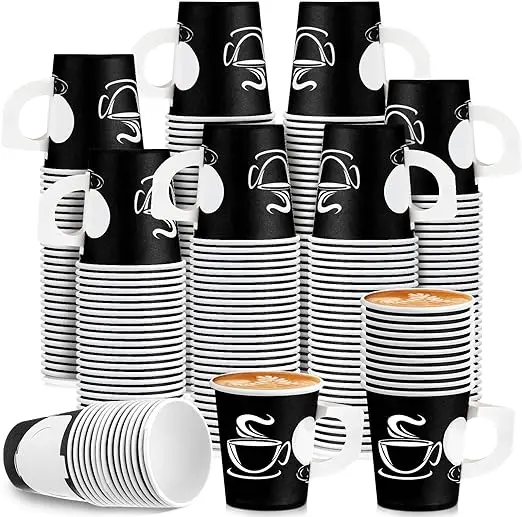 paper cup for milk tea and coffee With Handle 4oz/7oz/9oz Disposable Paper Cups