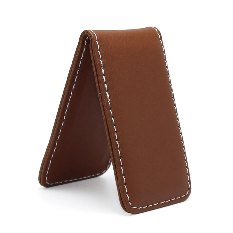 
Bifold Wallet Vintage Mini Magnet Leather Wallet Women Men Money Clip Pocket Purse Unisex Simple Cash Holder Money Clip Leather 