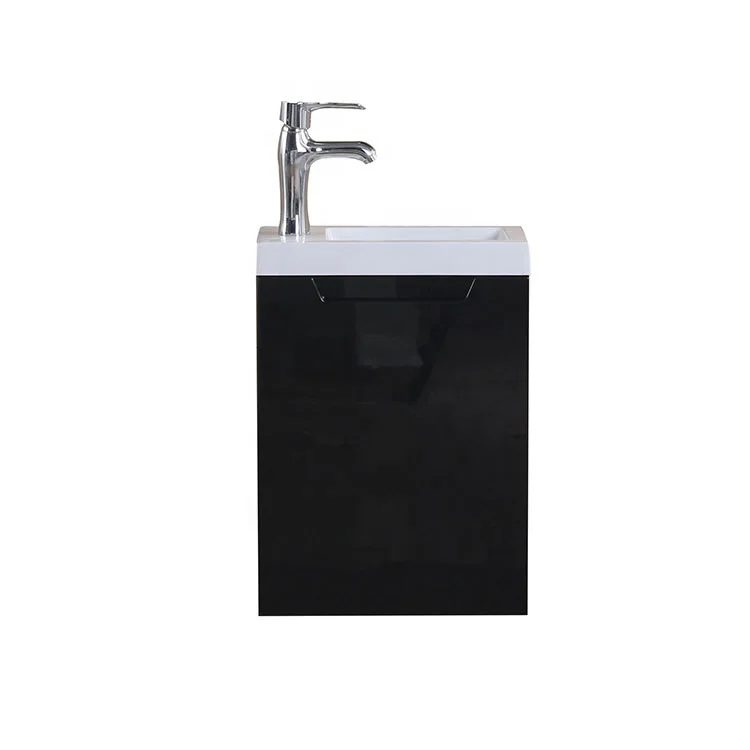 
Small apartments PVC bathroom cabinet black lacquer waterproof bathroom vanity units 