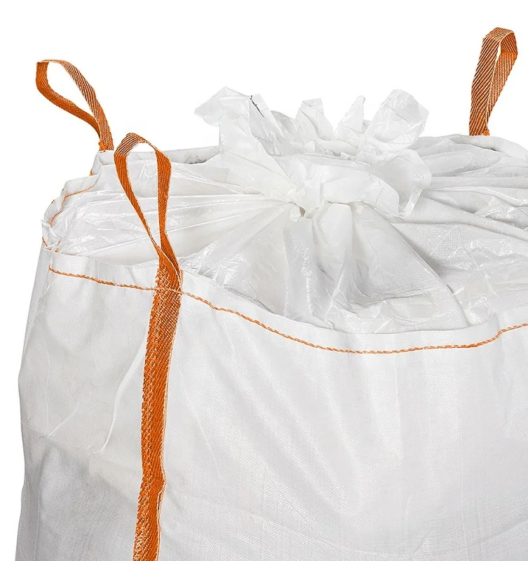 Jumbo bulk big bags are used for cement fertilizer animal feed and food materials  PP  woven bags with four stong loops
