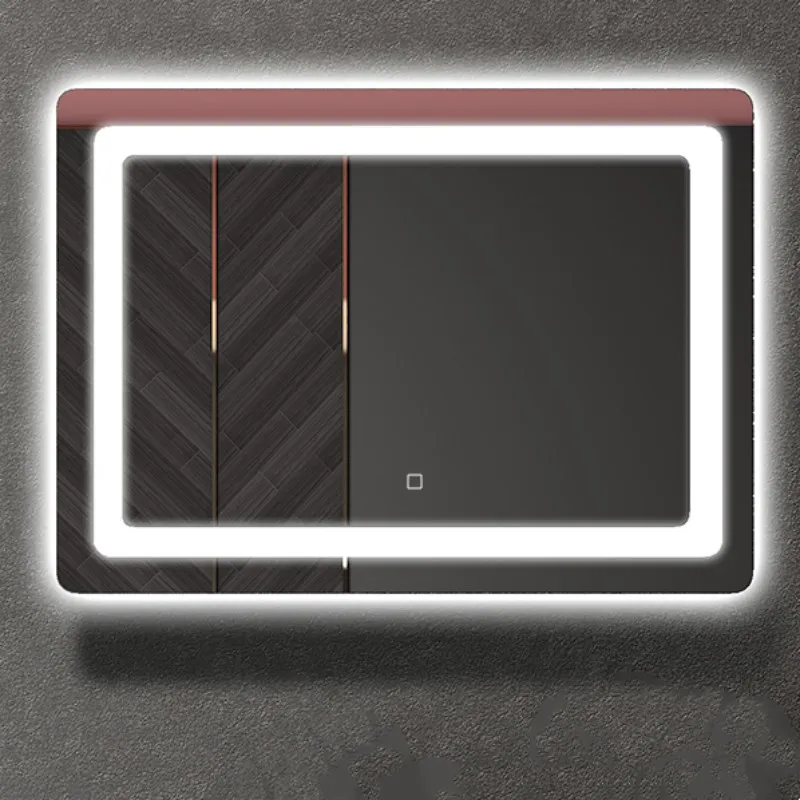 Custom 100 70 cm Rectangle LED Bathroom Mirror with Lighting Anti-Fog Dimmable Smart Bedroom Lighted Vanity Mirror Wall Mounted