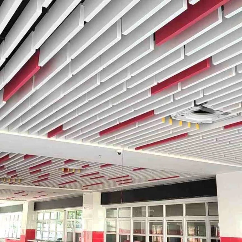 Внутренняя отделка стен стекловолоконная шерстяная ткань звукопоглощающие акустические потолочные перегородки для снижения шума потолков