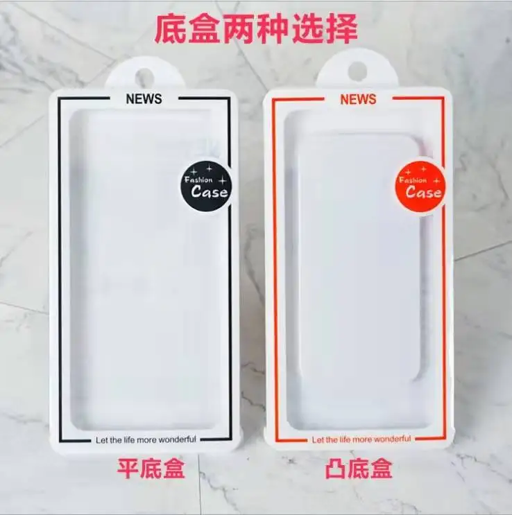 Color Printed foldable plastic packaging box for cell phone case with blister tray