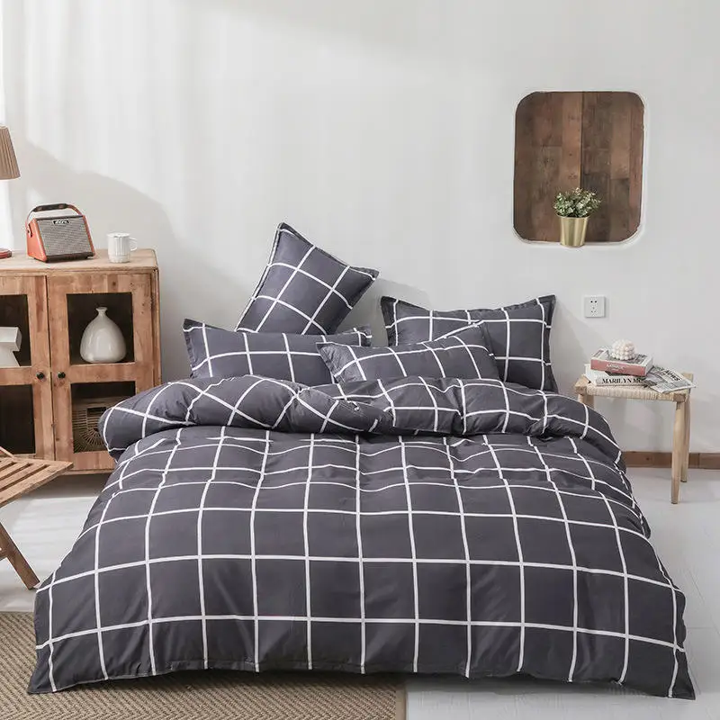 Five Star Hotel White Bedding Set 100% Polyester Bed Sheet Set Bed Linen Four-piece Bed Sheet 4 Piece Set Cotton Bedding Item 40
