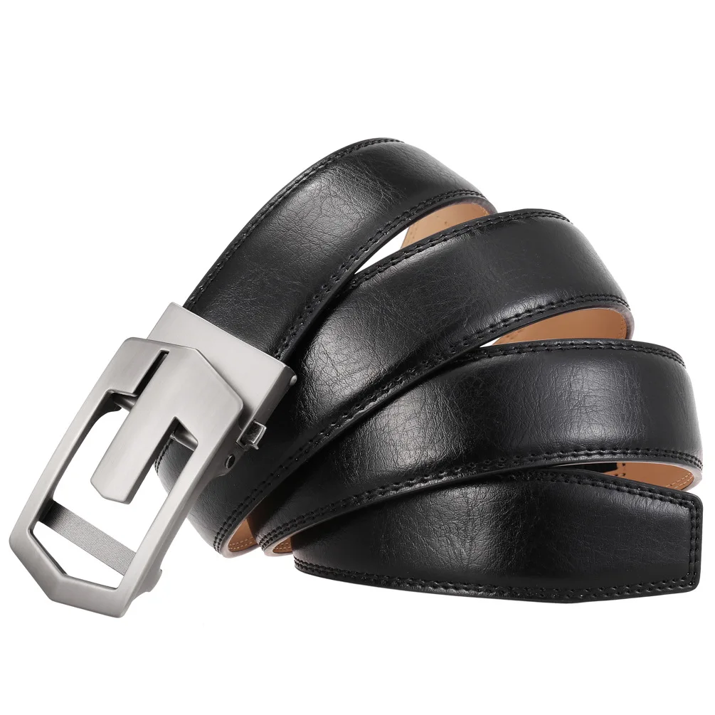 Factory OEM Custom Quality Genuine Luxury Leather Belt for Men Belt Male Strap Male Metal Automatic Buckle