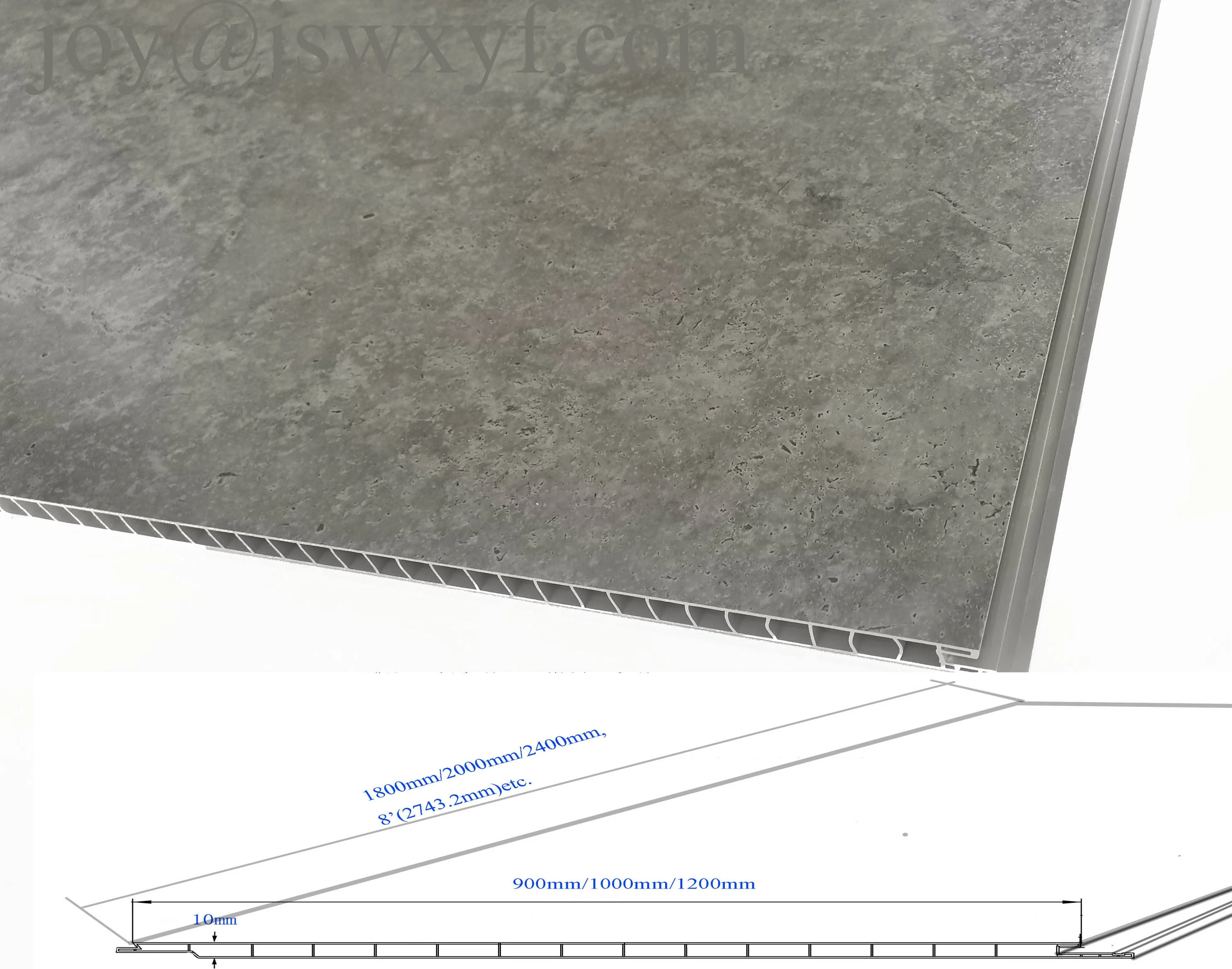 1m or 1.2m wide PVC bathroom shower wall panel popular in UK concrete grey