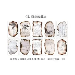 20 Pcs Retro Dual-material Material Memo Pads Cute Journal Scrapbook Decoration Background Paper DIY Collage Stationery Supplies