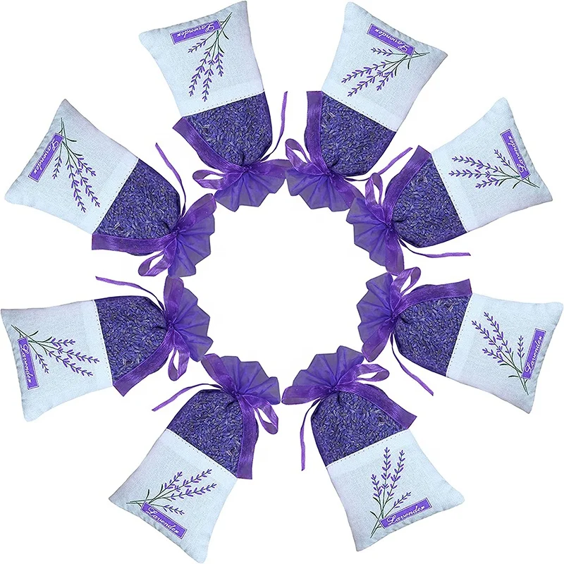 Empty Gauze Ribbons Cotton-Ramie Sacks DIY Dried Flower Gift Bag Fragrance Bags Purple Cotton Organza Flower Sachets Craft Bags