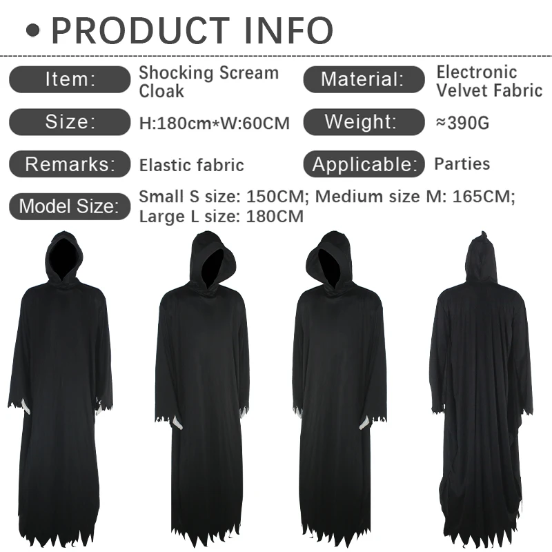 Custom Halloween Christmas Easter Masquerade Party Cosplay Horror Shocking Scream Cloak Halloween Scary Costumes