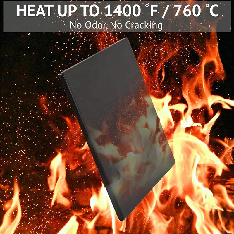 15*12 inch Non-Stick Baking Grilling Square Black Ceramic Coating Pizza Stone for BBQ Grill Oven, Bake Serve Bread