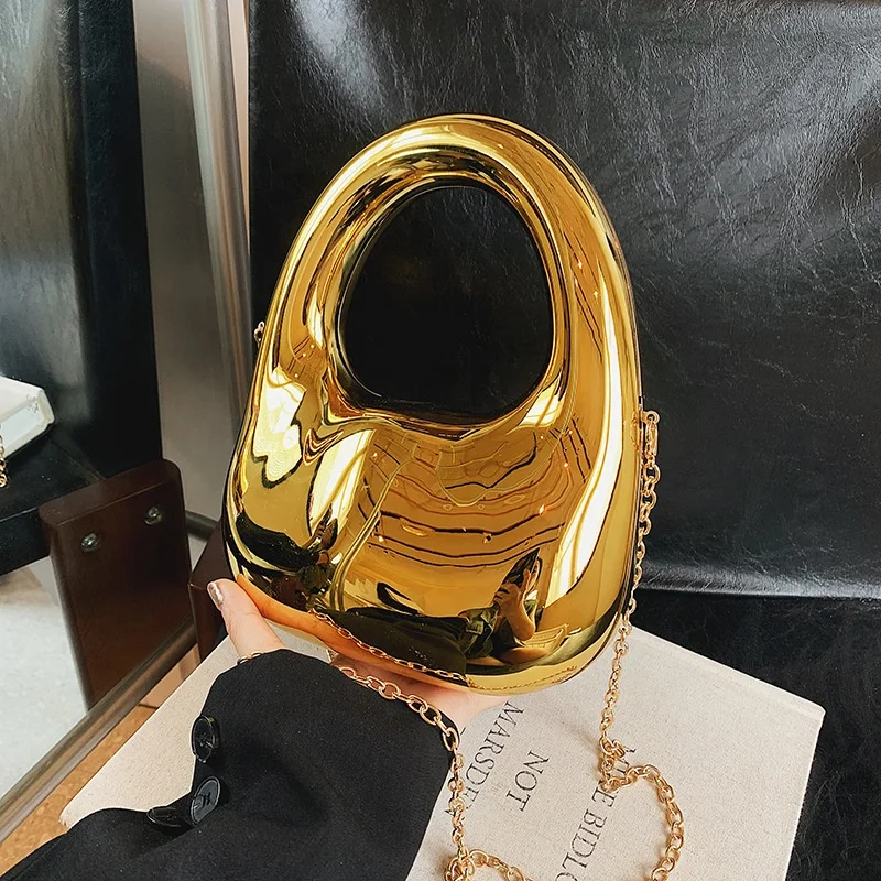 Fashion Acrylic Clutch Handbags 2024 Women Party Clutch Hand Bag Chain Shoulder Small Purses Ladies Dinner Half Moon Handbags
