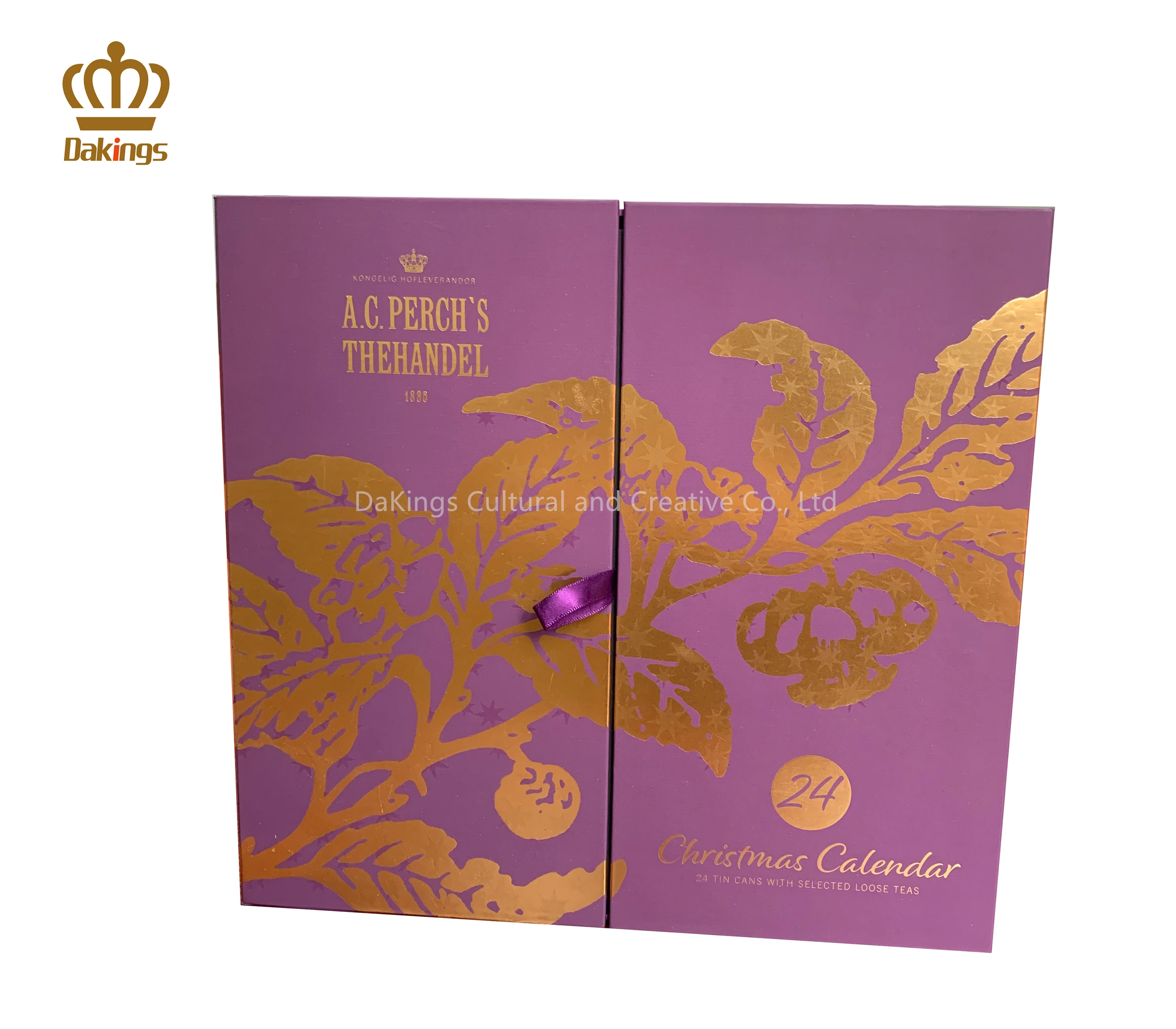 Custom Printed Christmas Mystery Gift Box Luxury Two Door Advent Calendar Box