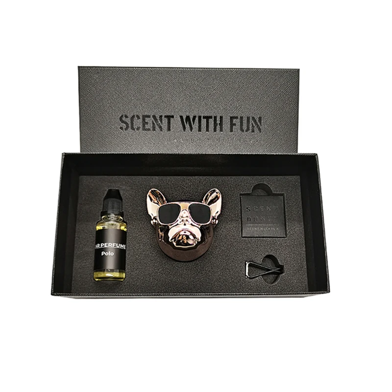 Creative Design With Sunglasses Aromatherapy Vehicle Decoration Vent Perfume Clip Bulldog Head Car Air Freshener