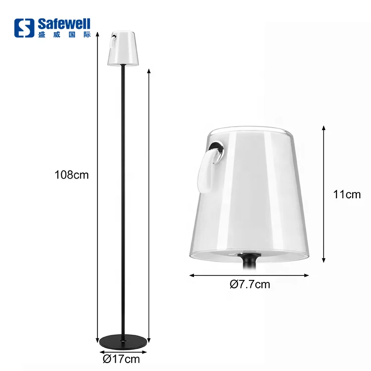 Rechargeable Floor Lamp Removable RGB Lamp Head Stepless Dimming Memory Function Floor Lamp Outdoor